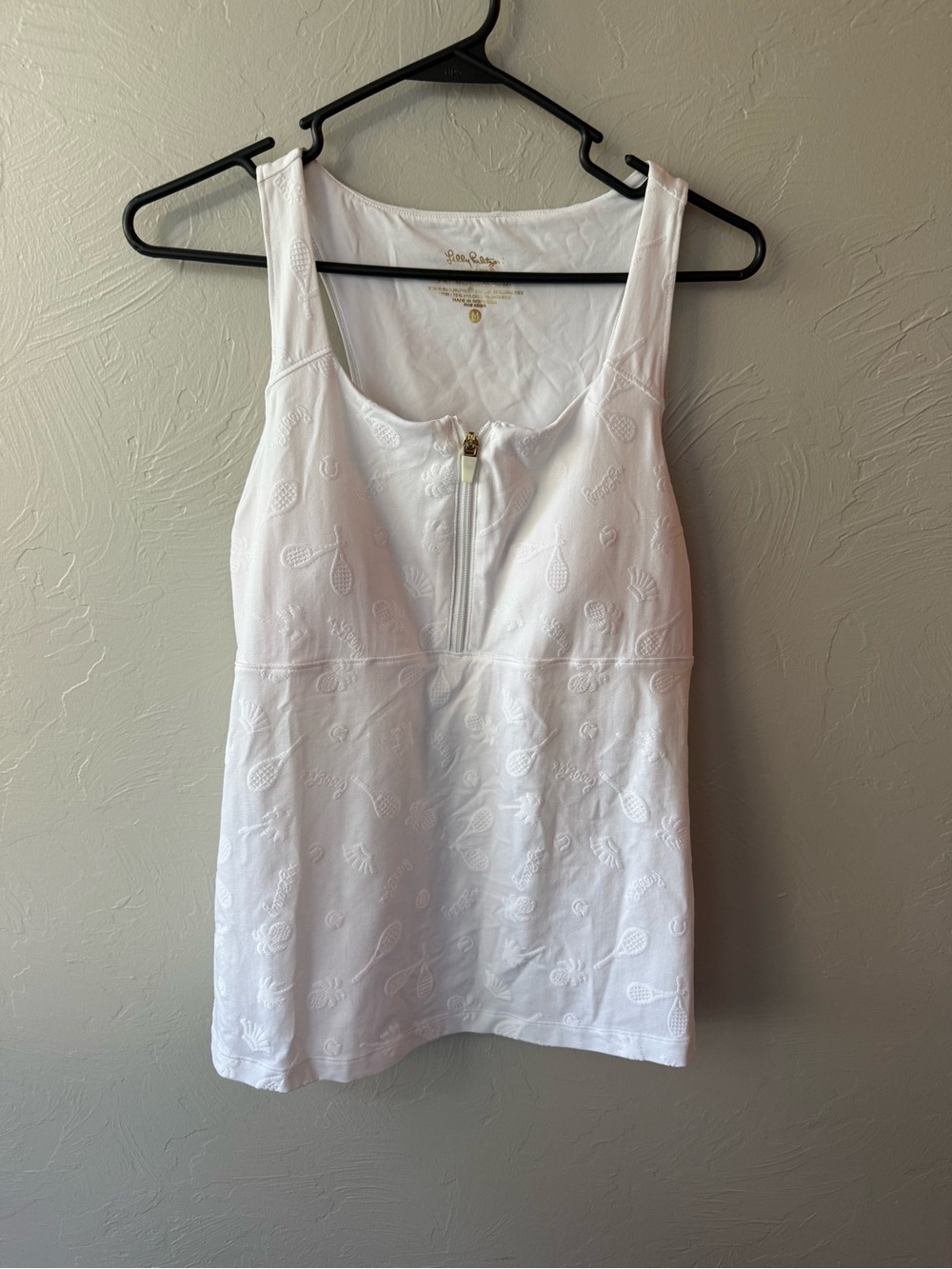 Lilly Pulitzer NWT White Tennis Tank Top Built In Bra Women’s Medium